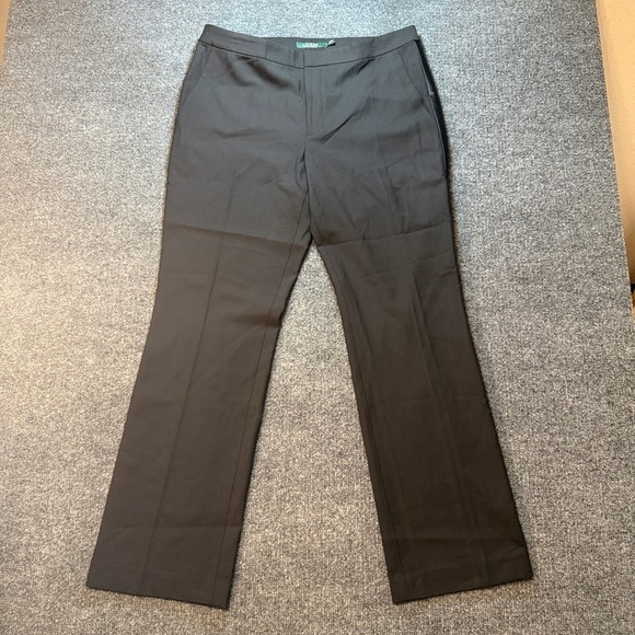 Lauren Ralph Lauren Pants - Lauren Ralph Lauren Black Wool Blend Tuxedo Dress Pants Satin Stripe Size 12